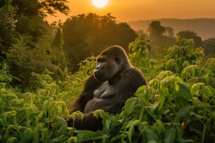 A gorilla silverback in Bwindi Impenetrable National Park Bwindi Gorilla Trekking