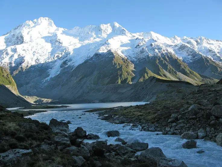 A snow capped view of Mt. Rwenzori in Uganda