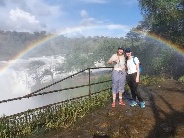 A group of tourists in Murchison Falls
