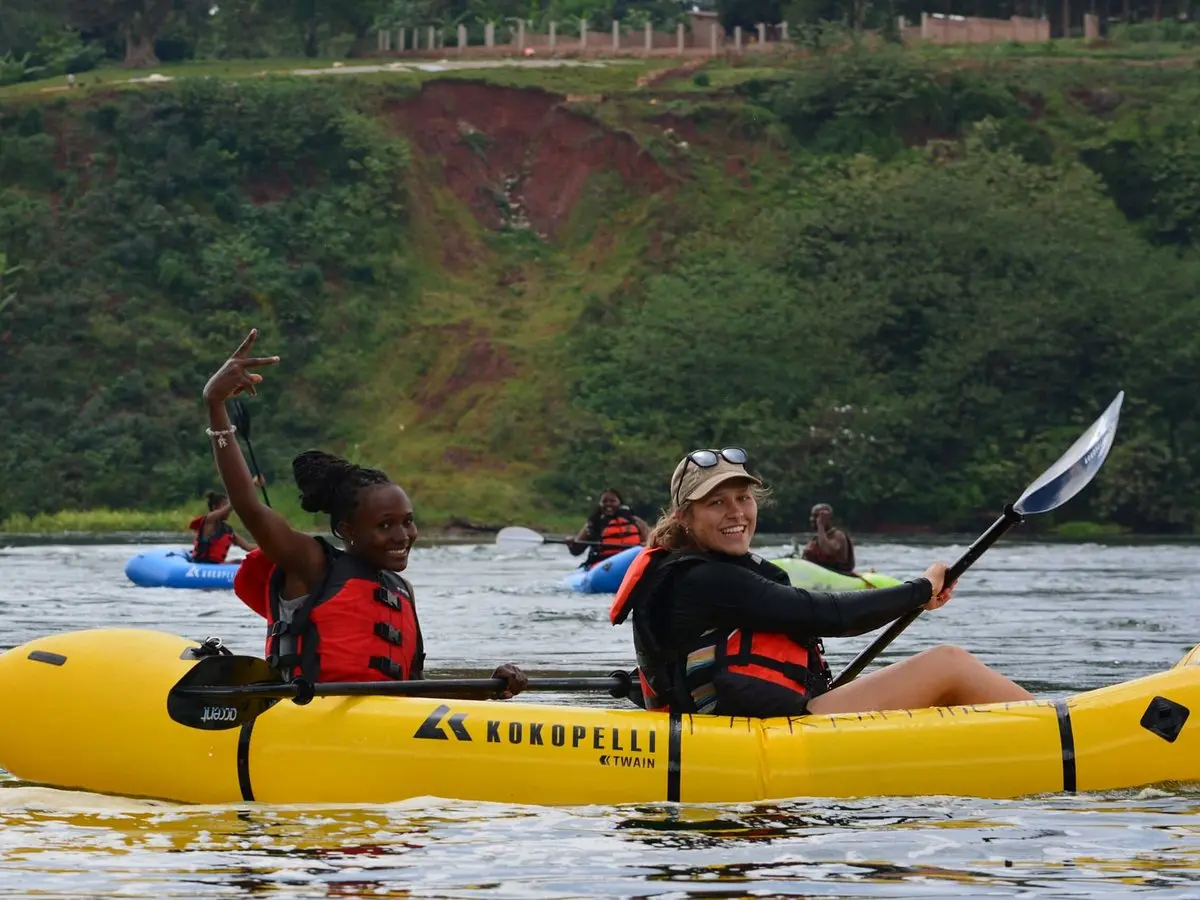 Our tourists enjoying Water rafting in Jinja Uganda adventure tours from $500