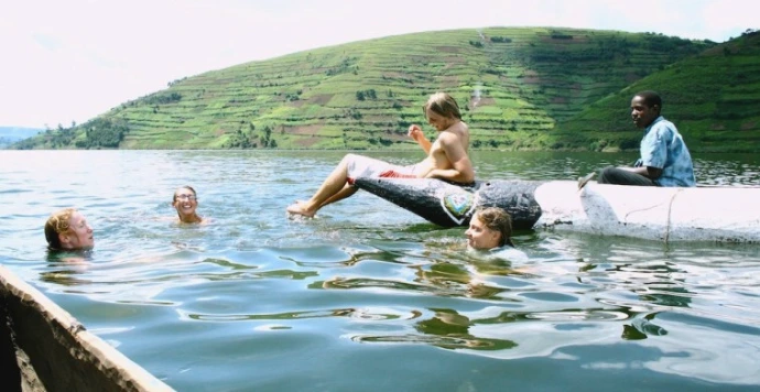 Swimming in Lake Bunyonyi